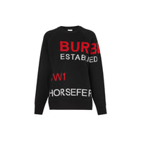 Pull en laine mélangée et intarsia Horseferry - Noir