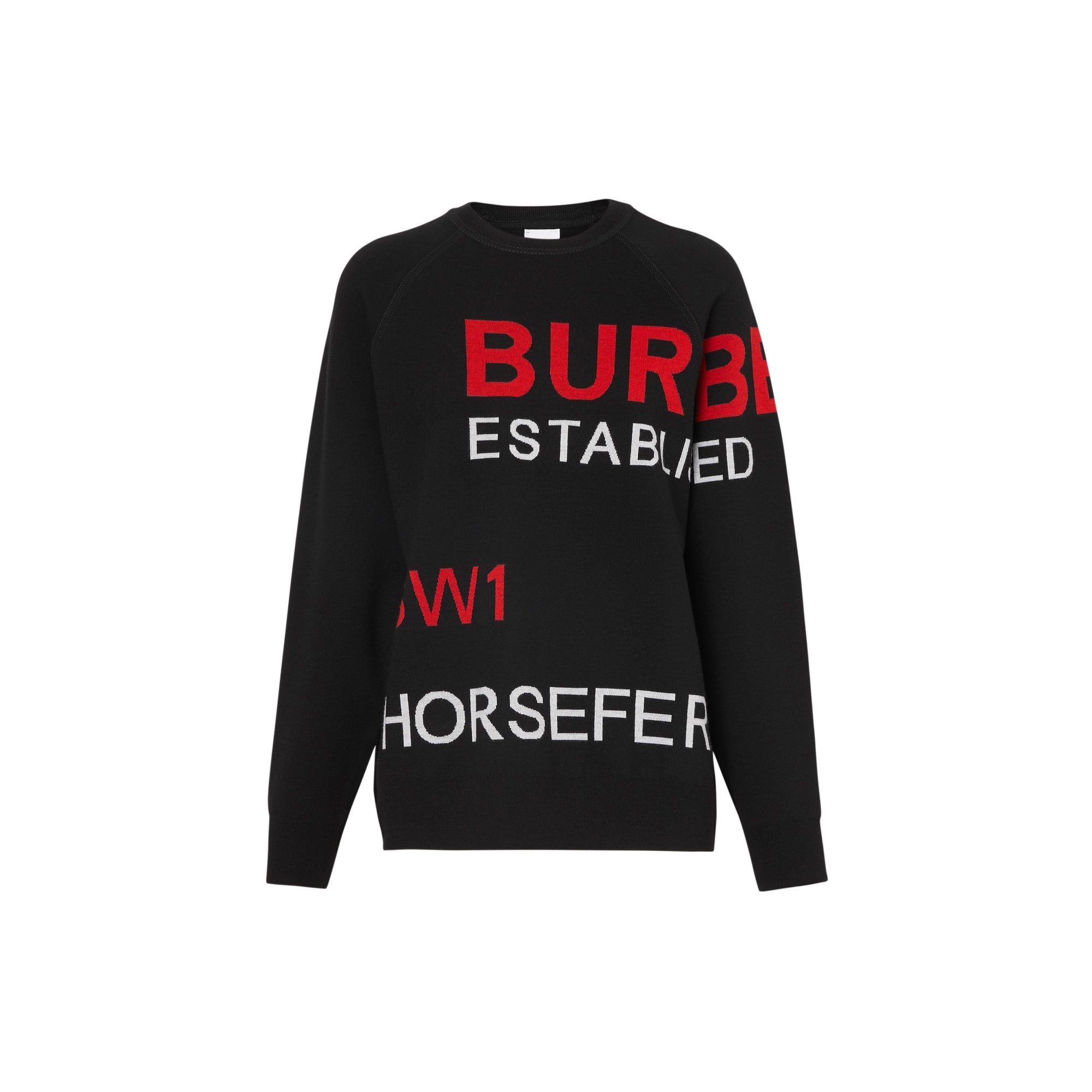 Pull en laine mélangée et intarsia Horseferry - Noir