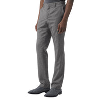 Pantalon de costume classique en laine et coton en fil coupé - Camaïeu de gris moyens