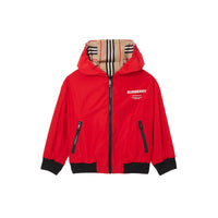 BRIGHT RED Veste à capuche réversible avec rayures iconiques