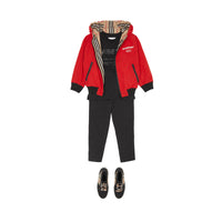 BRIGHT RED Veste à capuche réversible avec rayures iconiques