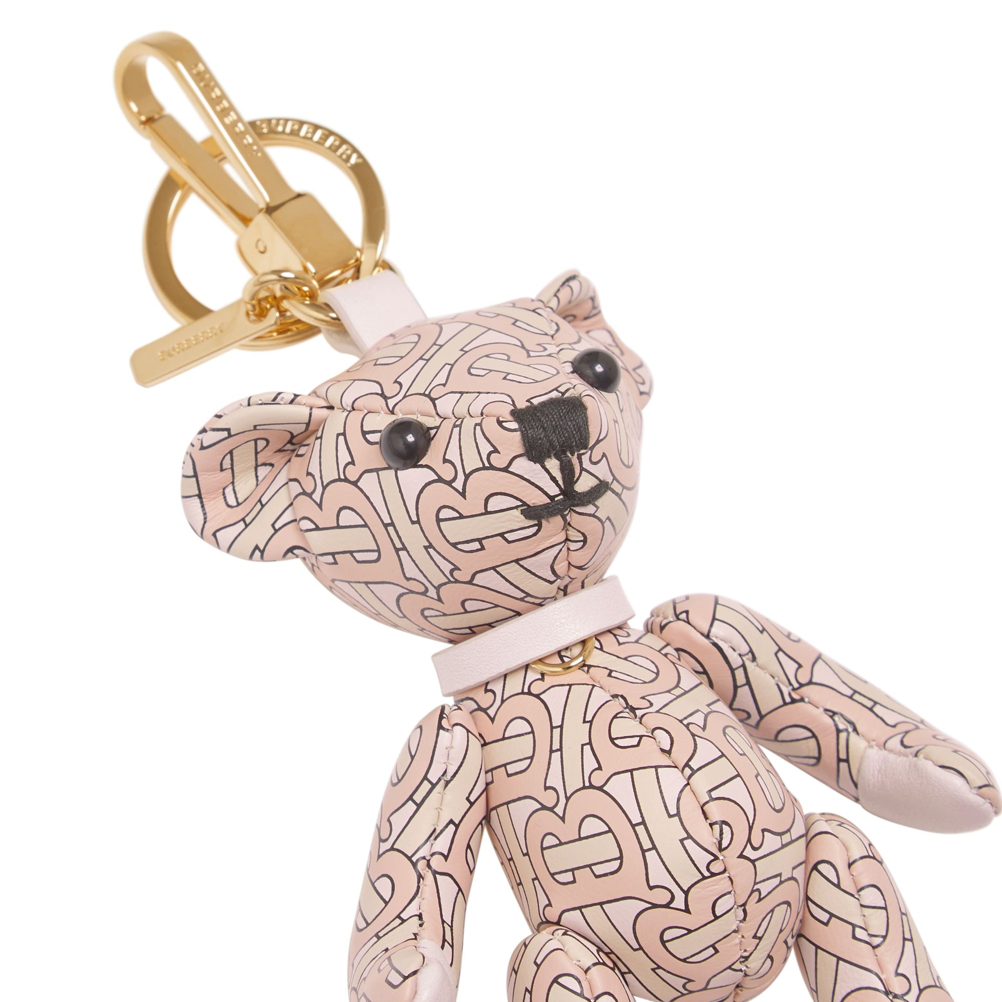 Bijou porte-clés Thomas bear en cuir monogram - Rose blush