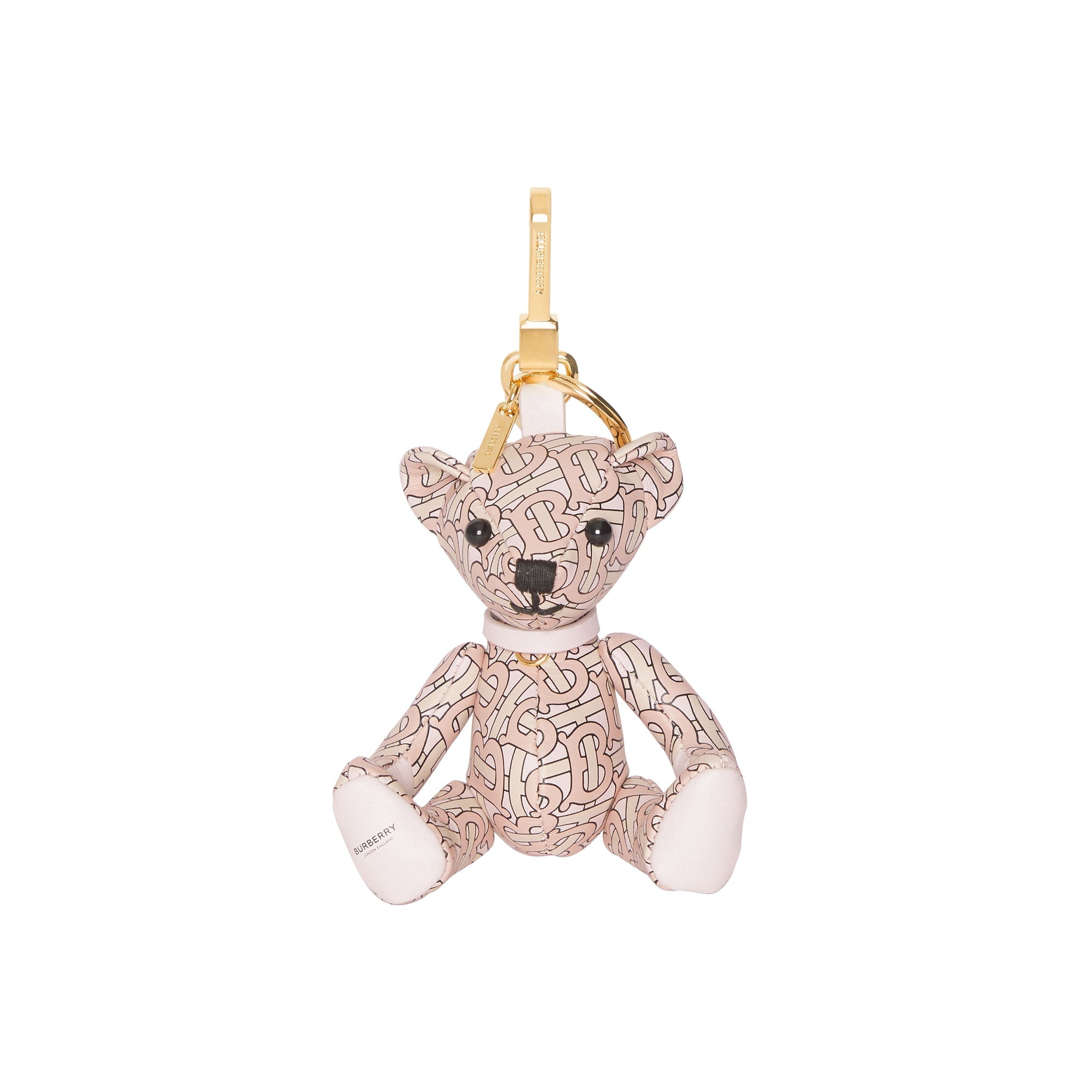 Bijou porte-clés Thomas bear en cuir monogram - Rose blush