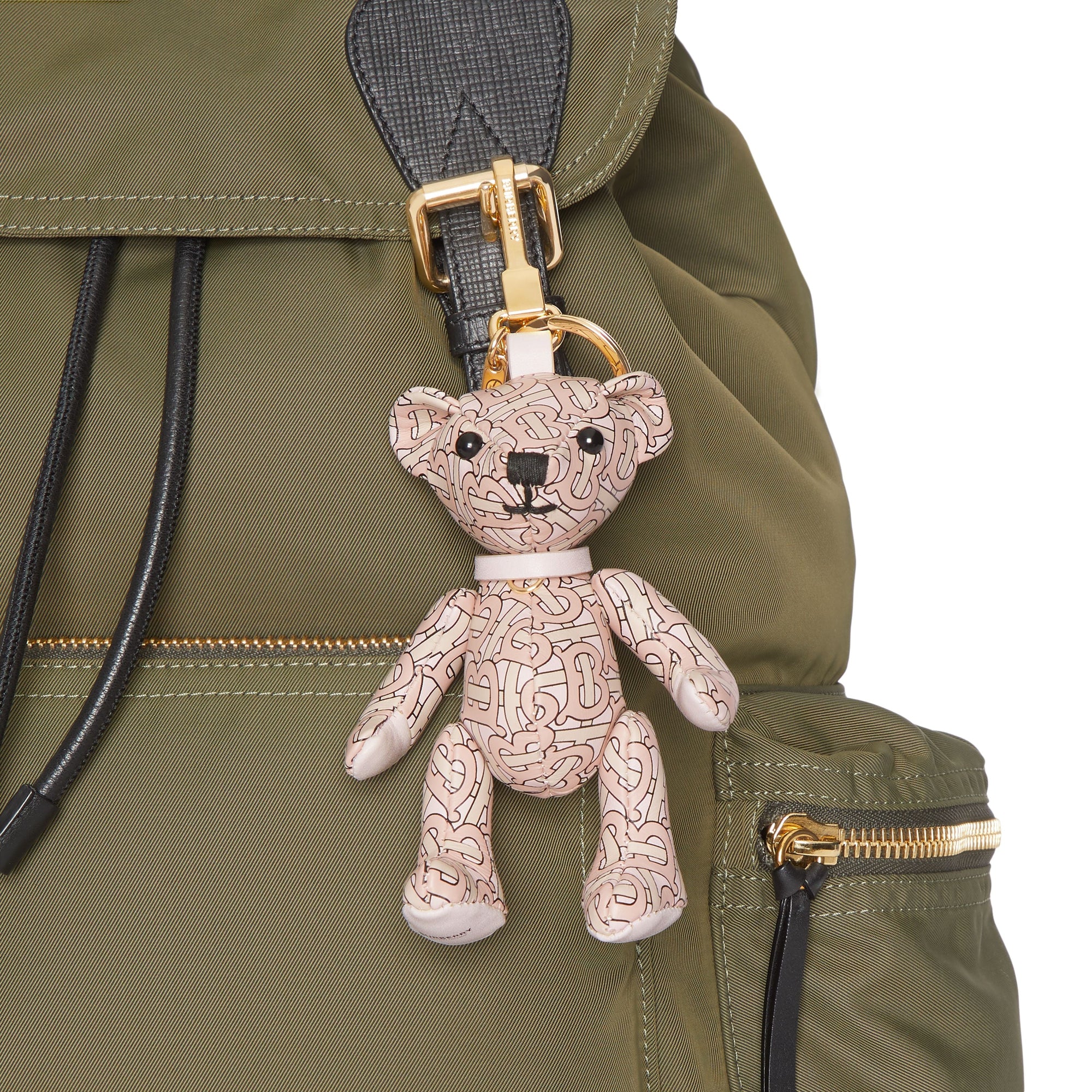 Bijou porte-clés Thomas Bear en cuir Monogram - Rose Blush