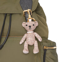 Bijou porte-clés Thomas bear en cuir monogram - Rose blush