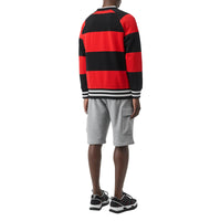 BRIGHT RED STRIPE Sweat-shirt en coton à rayures rugby