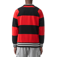 BRIGHT RED STRIPE Sweat-shirt en coton à rayures rugby