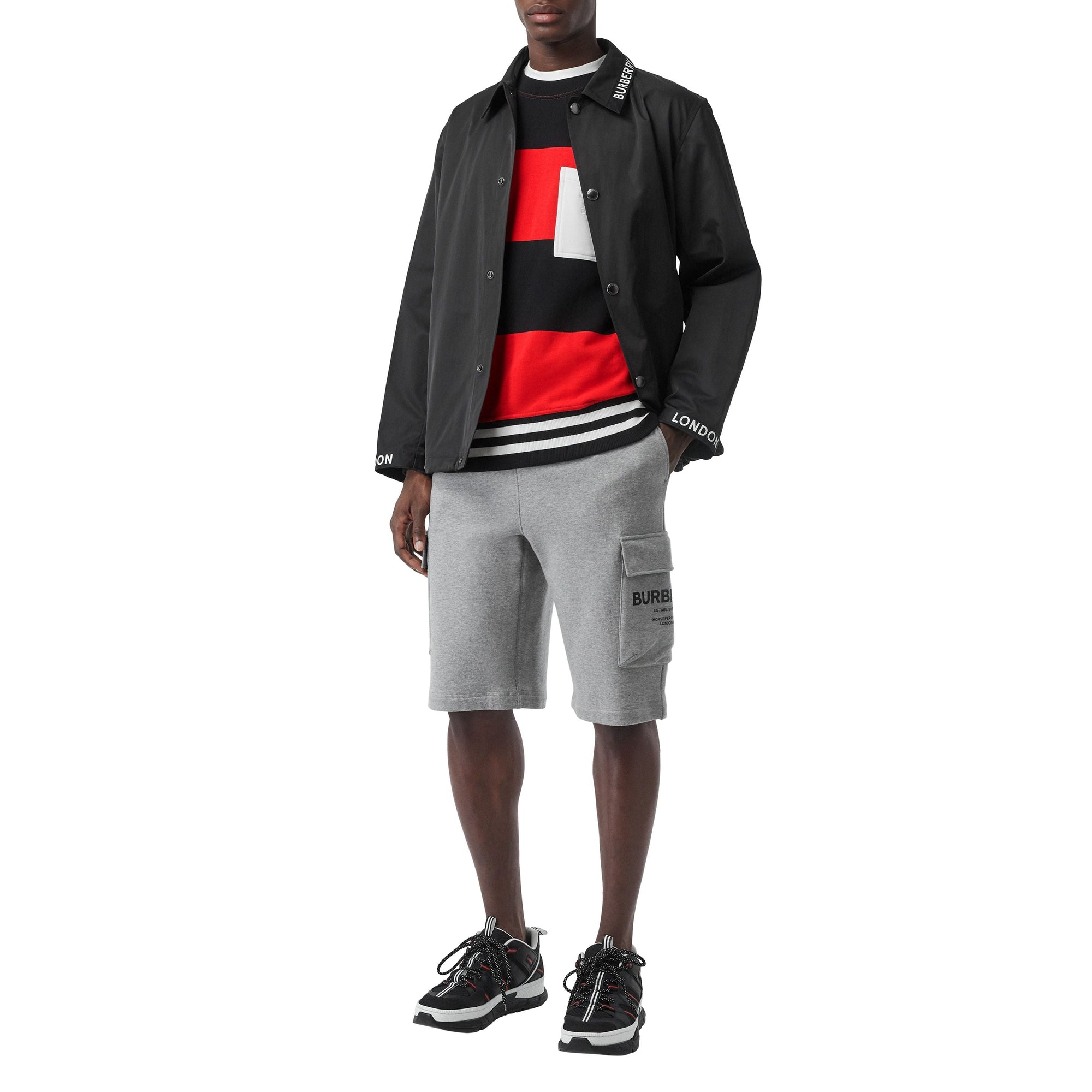 BRIGHT RED STRIPE Sweat-shirt en coton à rayures rugby