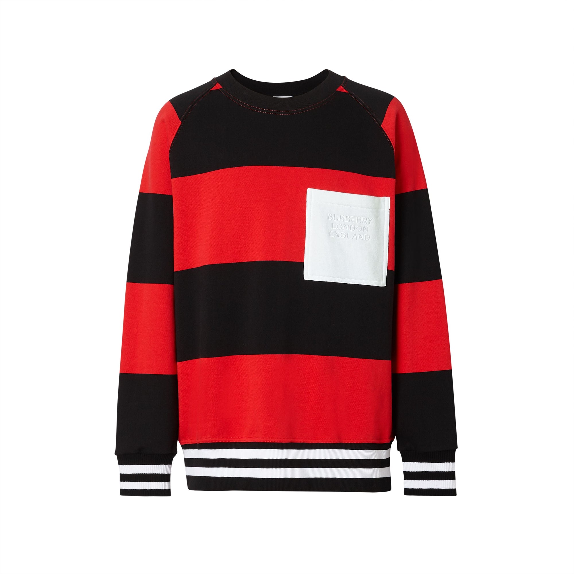 BRIGHT RED STRIPE Sweat-shirt en coton à rayures rugby