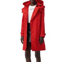 Trench en econyl® avec capuche amovible - Rouge vif
