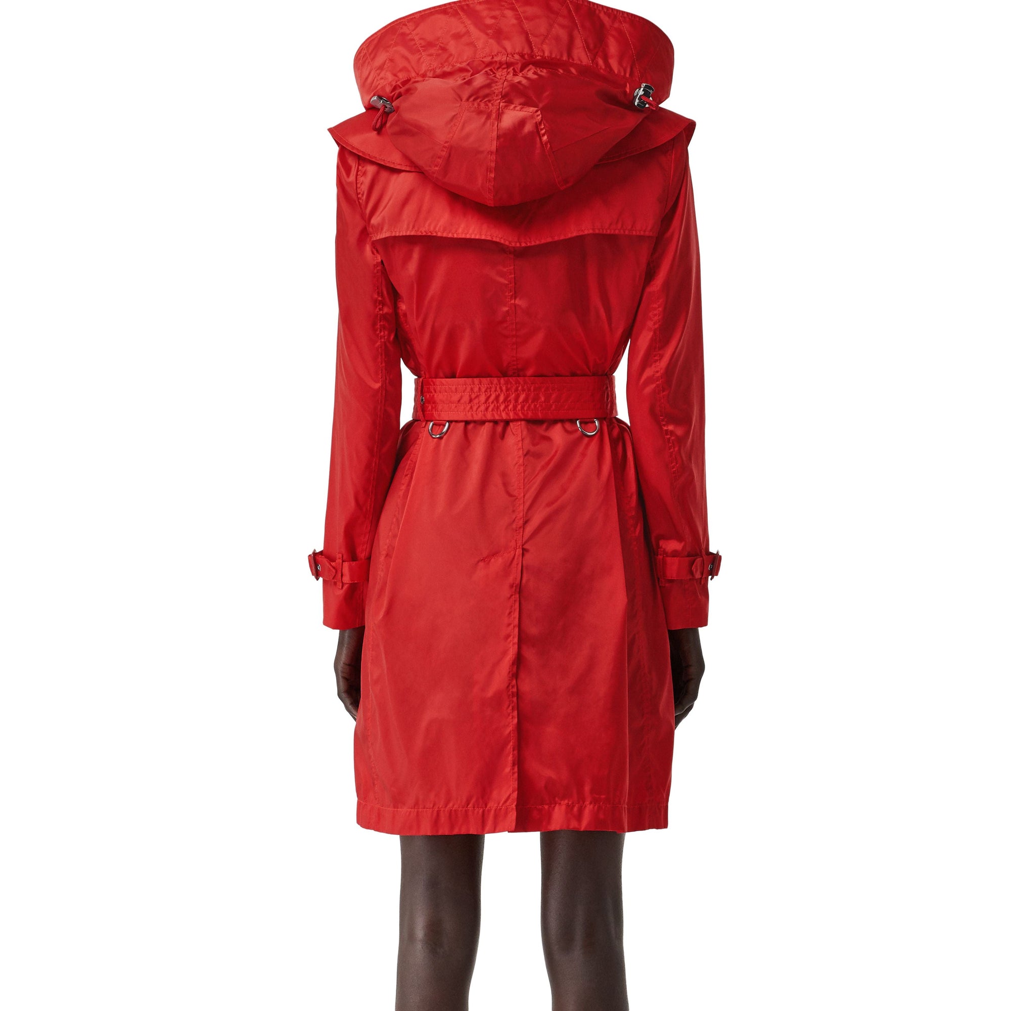 Trench en econyl® avec capuche amovible - Rouge vif