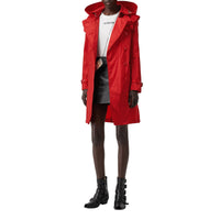 Trench en econyl® avec capuche amovible - Rouge vif