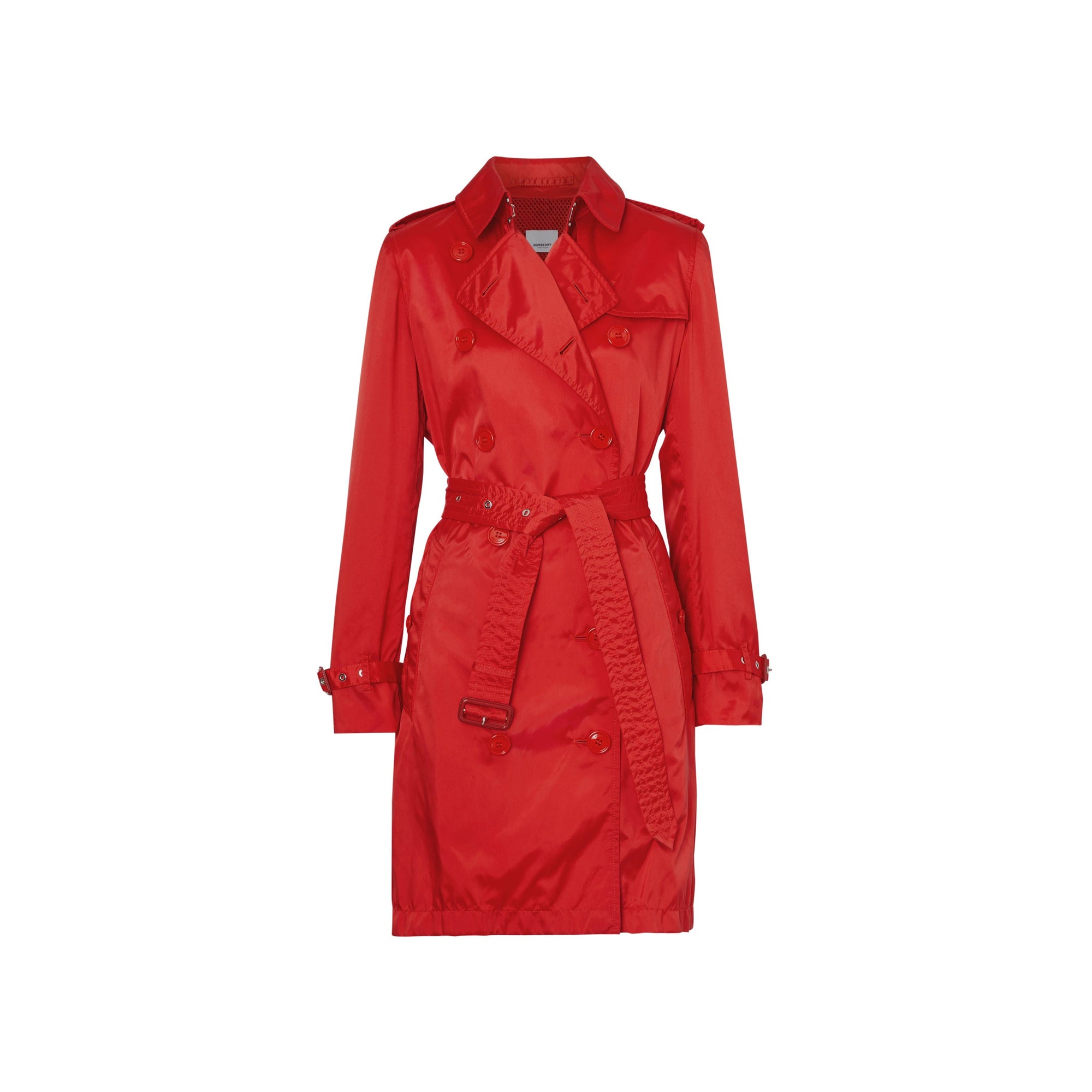 Trench en econyl® avec capuche amovible - Rouge vif