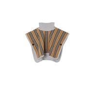Poncho réversible en jacquard de laine mérinos et à rayures iconiques - Beige d'archive