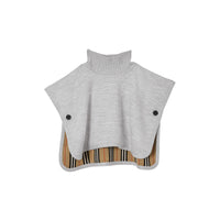 Poncho réversible en jacquard de laine mérinos et à rayures iconiques - Beige d'archive