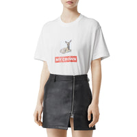 WHITE T-shirt oversize en coton à imprimé montage