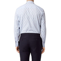 Ensemble chemise et cravate en coton monogram et fil coupé - Bleu pâle