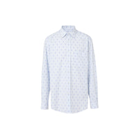 Ensemble chemise et cravate en coton monogram et fil coupé - Bleu pâle