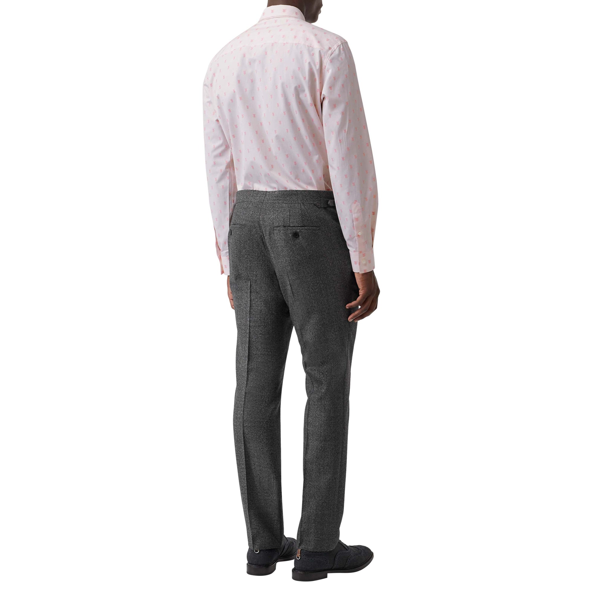 Ensemble chemise et cravate en coton monogram et fil coupé - Rose albâtre