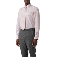 Ensemble chemise et cravate en coton monogram et fil coupé - Rose albâtre