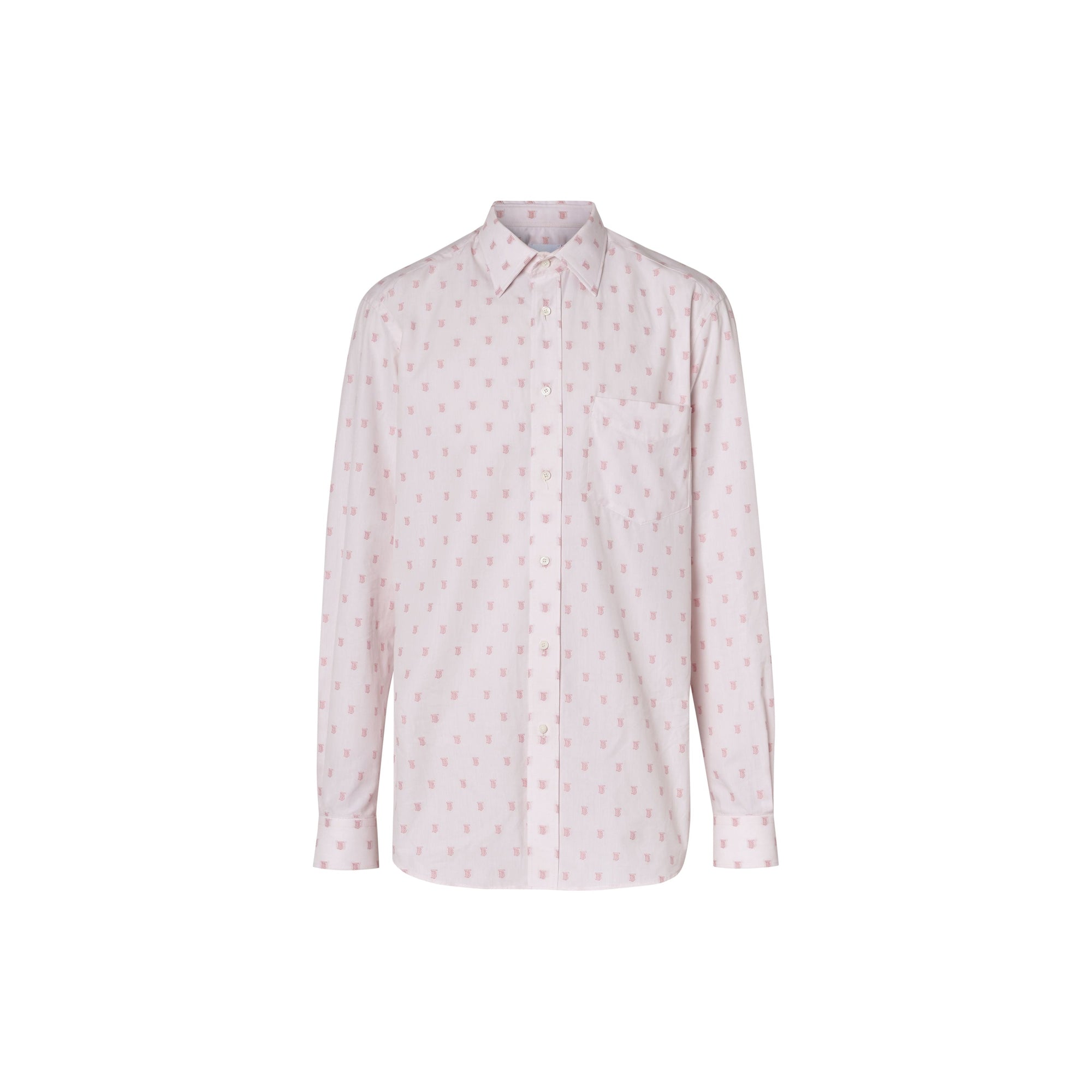 Ensemble chemise et cravate en coton monogram et fil coupé - Rose albâtre