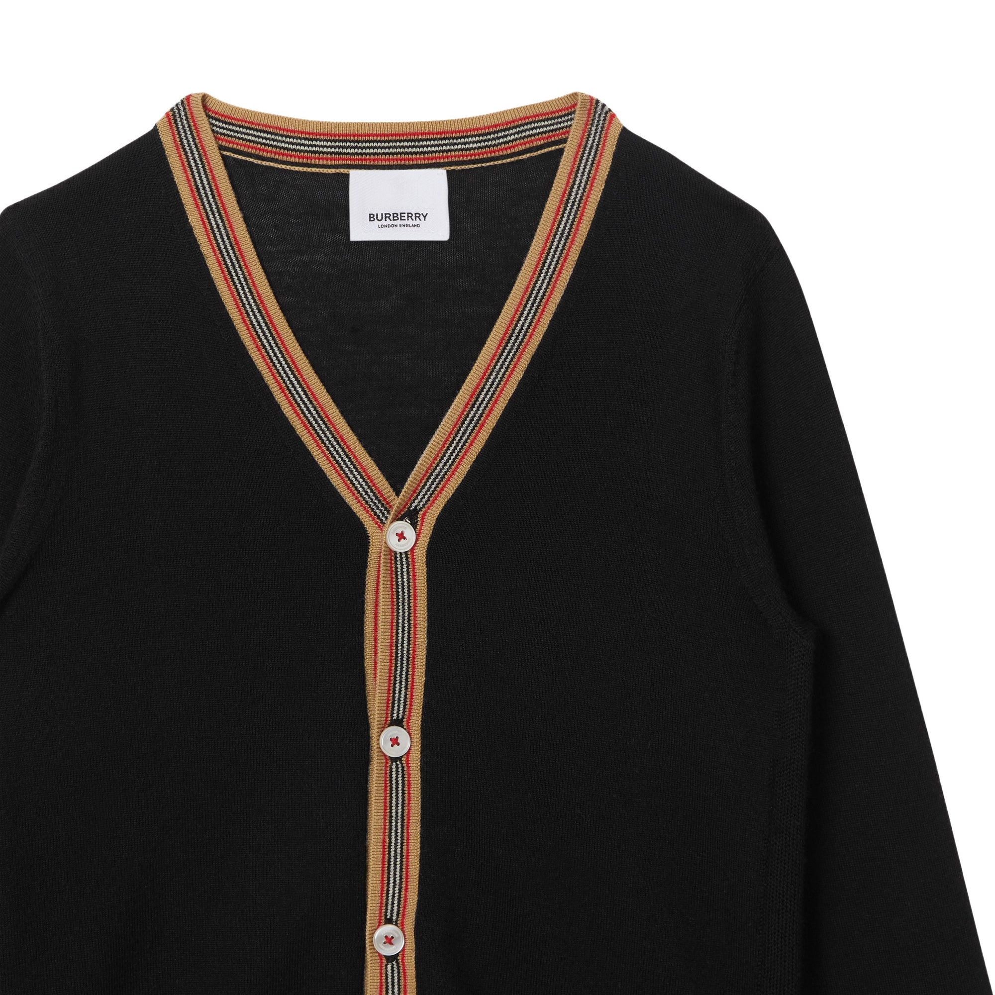 BLACK Cardigan en laine avec rayures iconiques