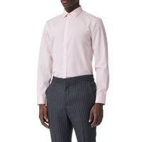 Chemise slim en popeline de coton Monogram - Rose Albâtre