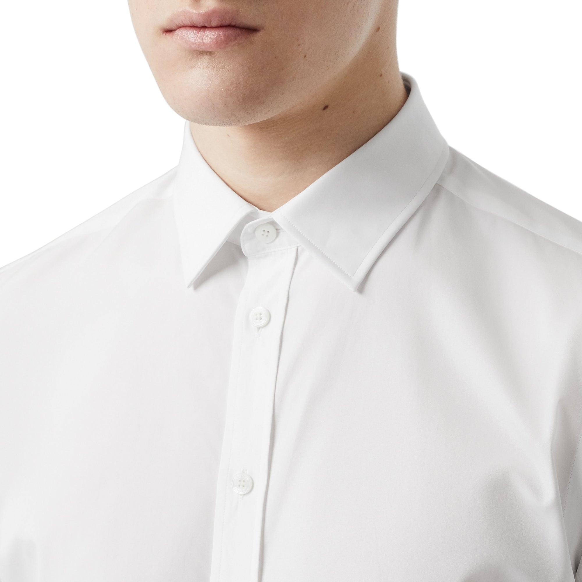WHITE Chemise slim en popeline de coton Monogram