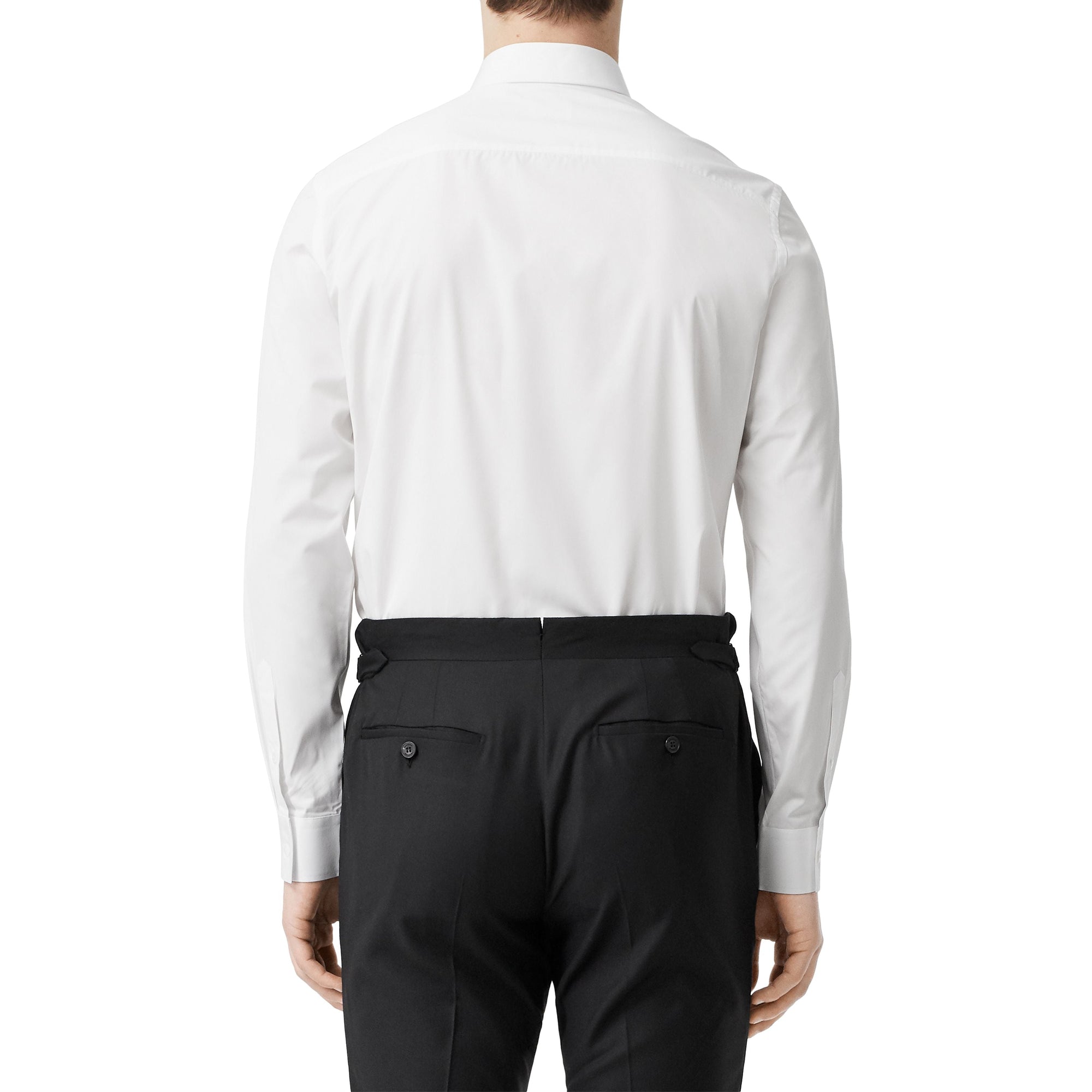 WHITE Chemise slim en popeline de coton Monogram
