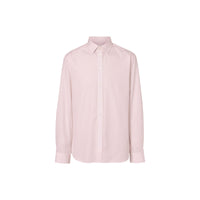 Chemise slim en popeline de coton micro-check - Rose albâtre