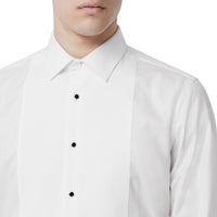 Chemise habillée en coton Oxford avec plastron - Blanc