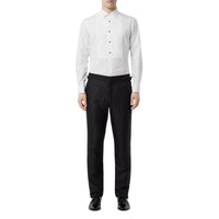 Chemise habillée en coton Oxford avec plastron - Blanc