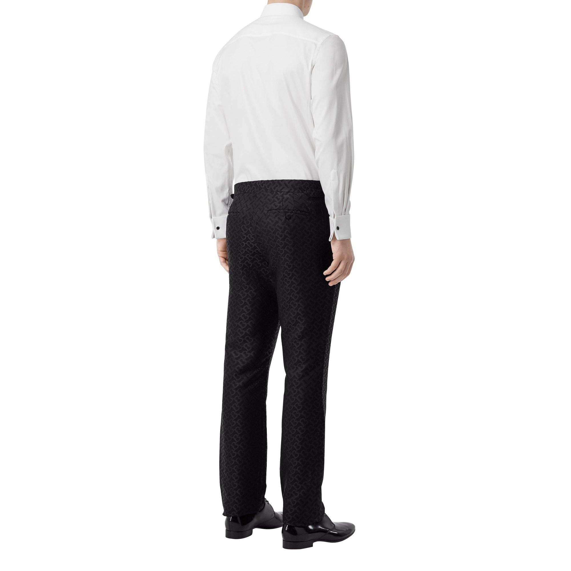 Chemise habillée en coton Oxford avec plastron - Blanc