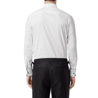 Chemise habillée en coton Oxford avec plastron - Blanc