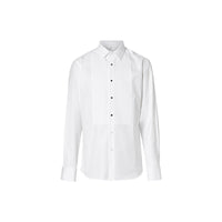 Chemise habillée en coton Oxford avec plastron - Blanc