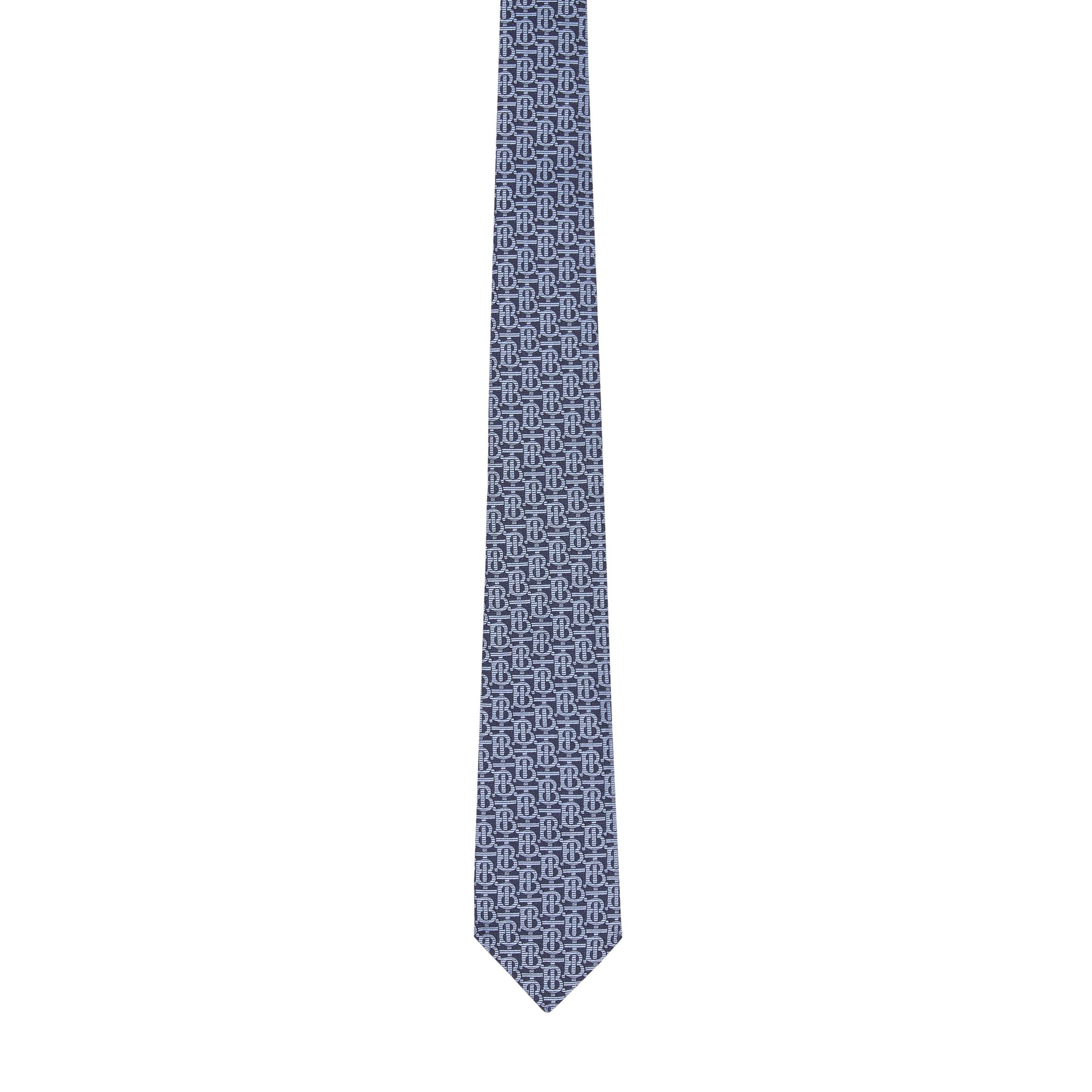 BRIGHT NAVY Cravate classique en jacquard de soie Monogram