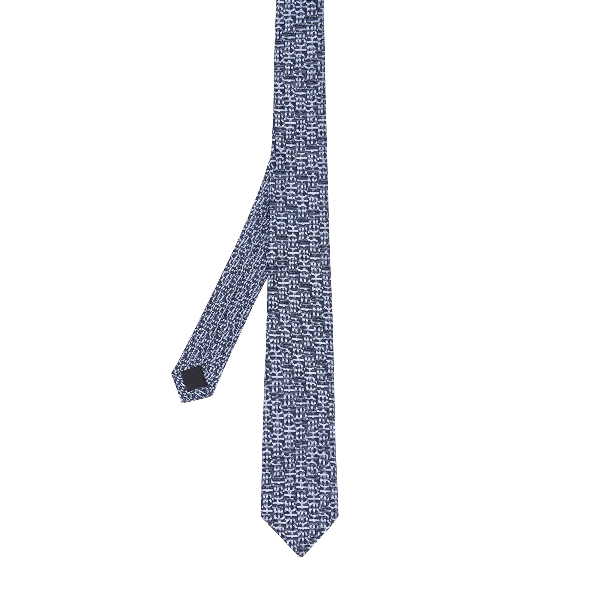 BRIGHT NAVY Cravate classique en jacquard de soie Monogram