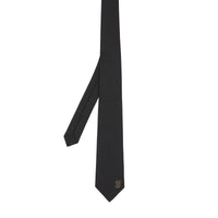 Cravate classique en soie monogram - Noir