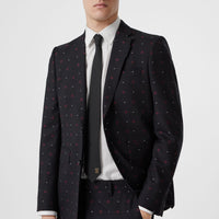 Cravate classique en soie monogram - Noir