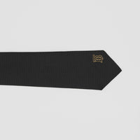 Cravate classique en soie monogram - Noir
