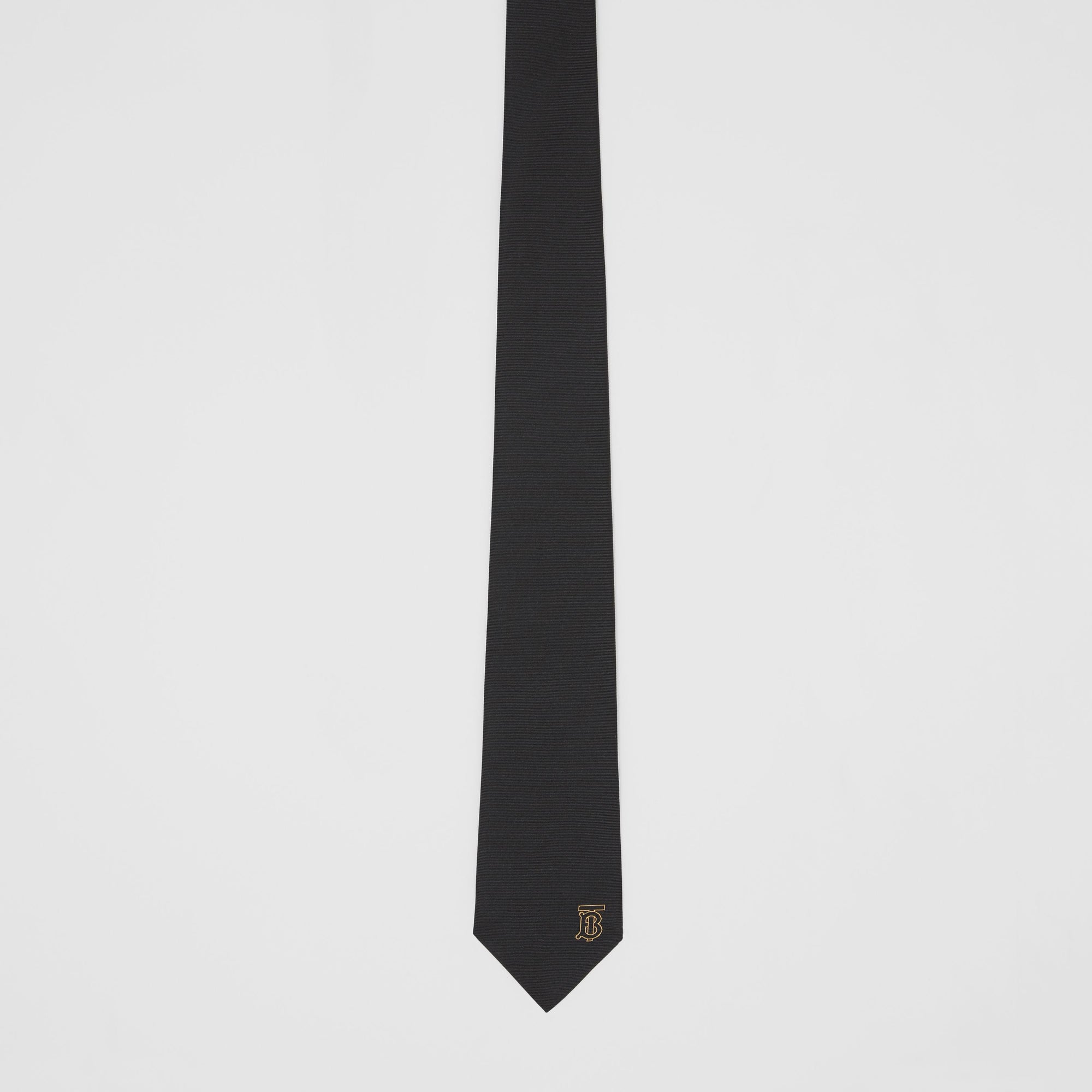 Cravate classique en soie monogram - Noir