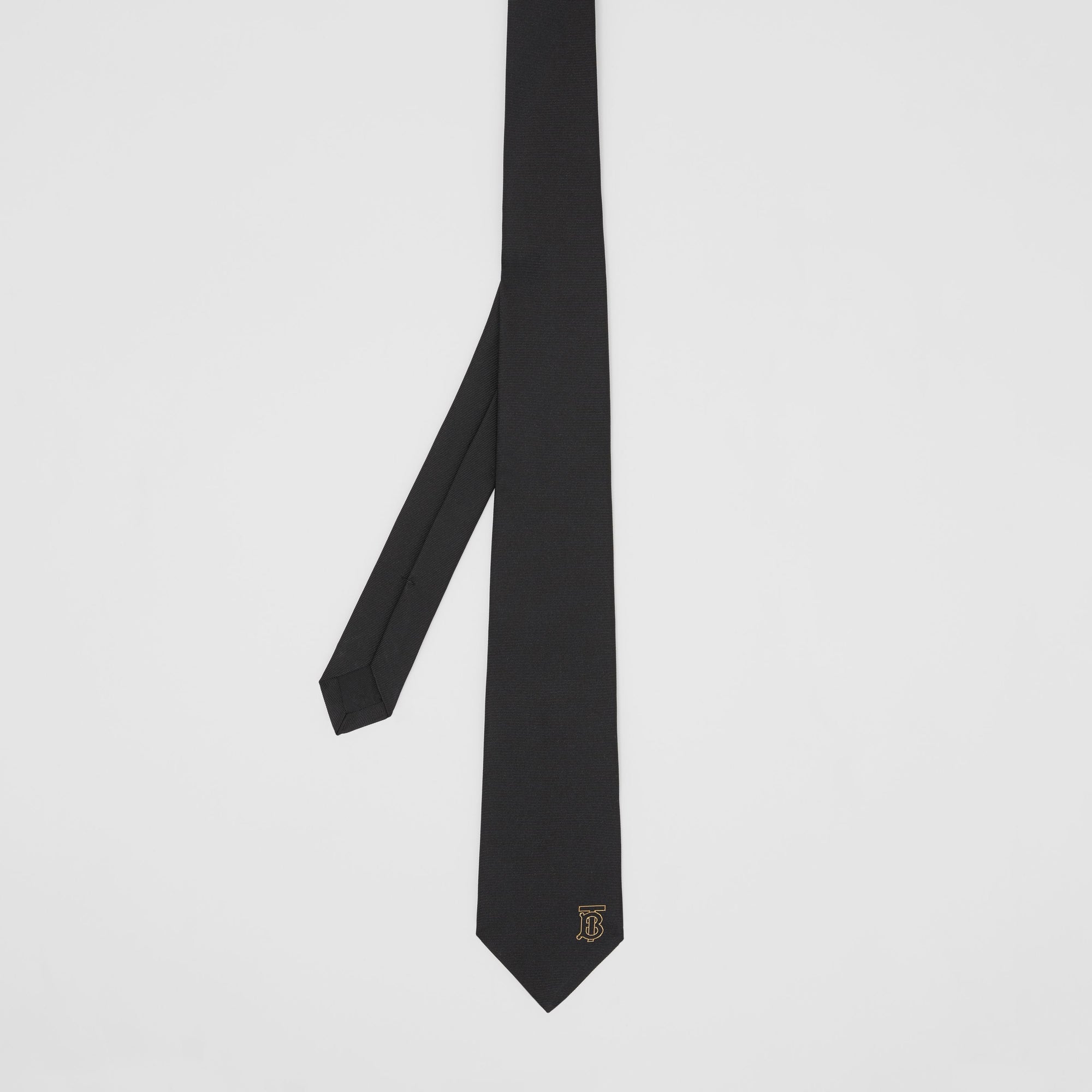Cravate classique en soie monogram - Noir