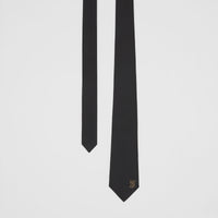 Cravate classique en soie monogram - Noir