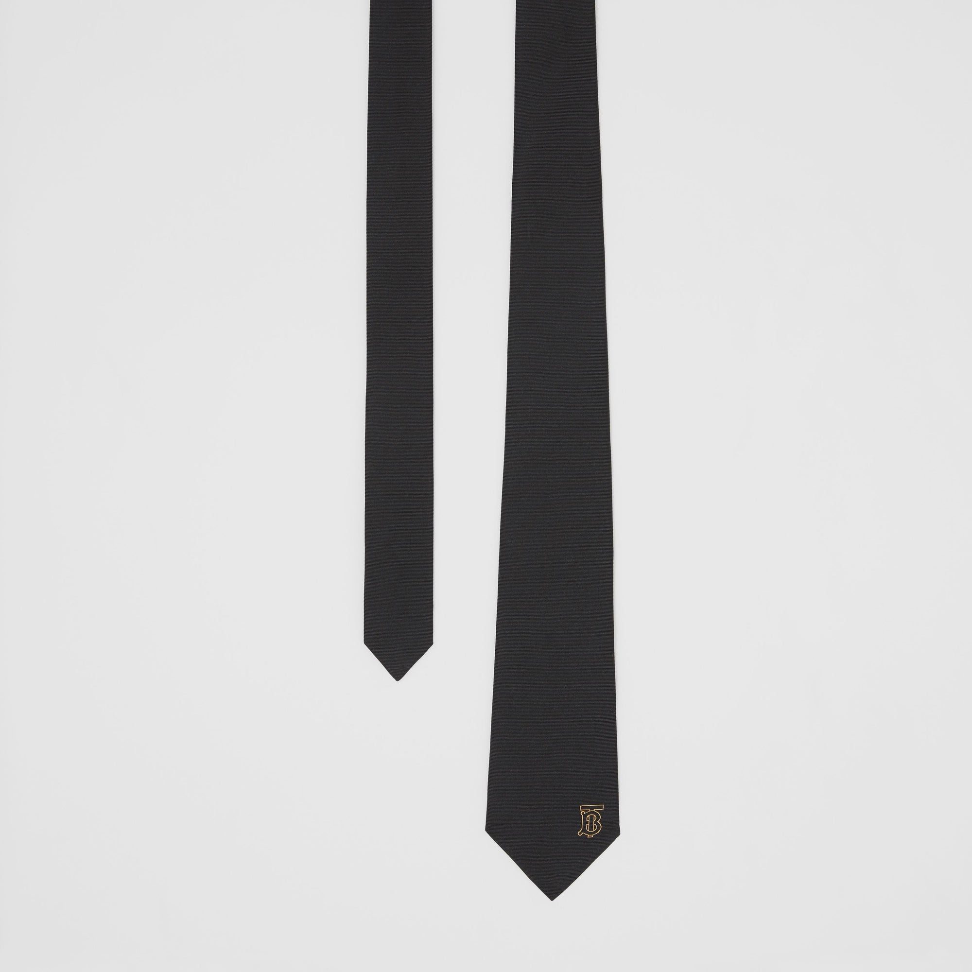 Cravate classique en soie monogram - Noir