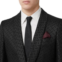Cravate classique en jacquard de soie monogram - Noir