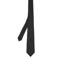 Cravate classique en jacquard de soie monogram - Noir