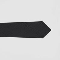 Cravate classique en jacquard de soie monogram - Noir