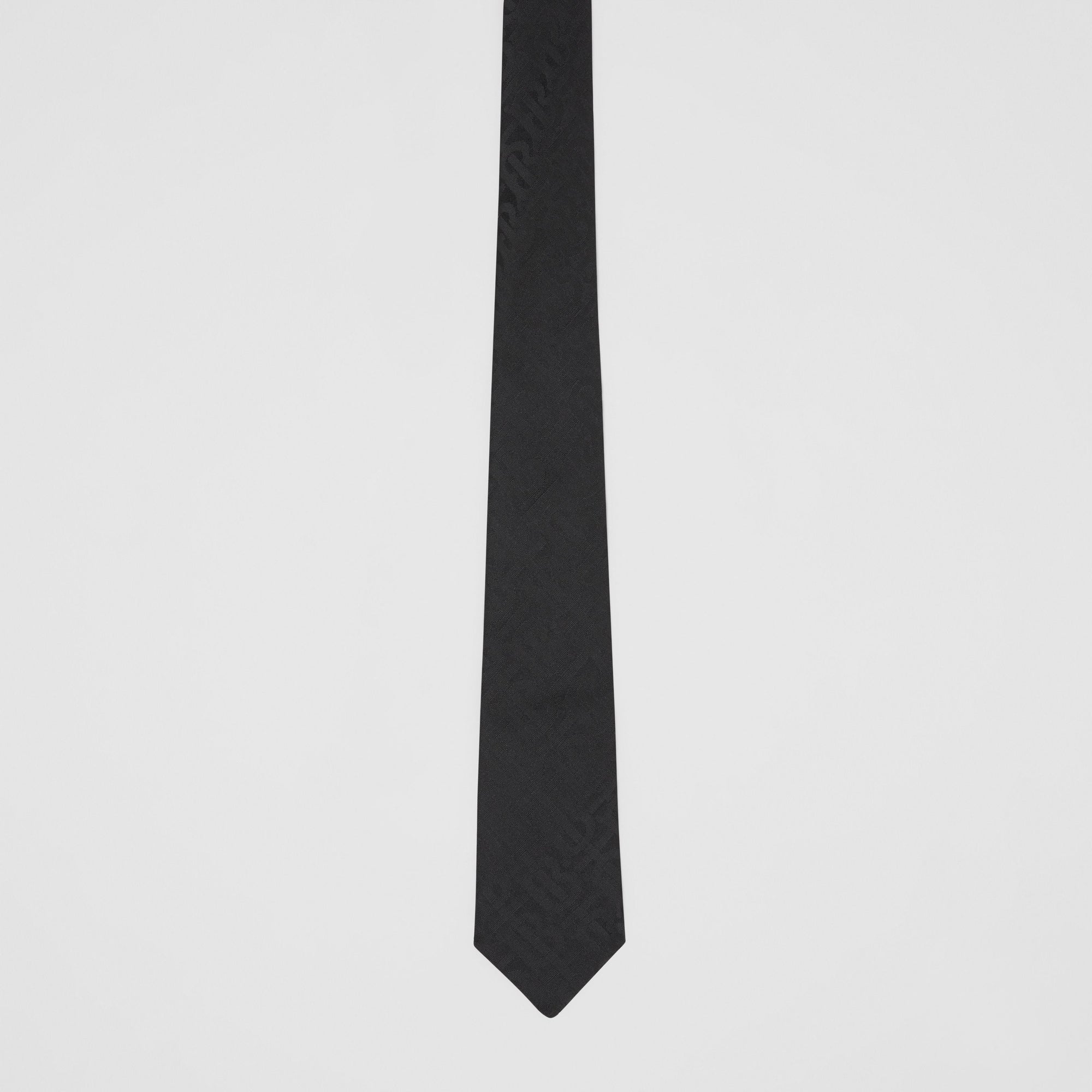 Cravate classique en jacquard de soie monogram - Noir