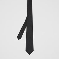 Cravate classique en jacquard de soie monogram - Noir