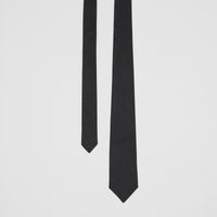 Cravate classique en jacquard de soie monogram - Noir